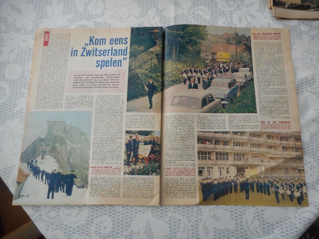 Leeuwarden. Fanfarecorps Soli Deo Gloria. Zwitserland. 1963., Ophalen of Verzenden, 1960 tot 1980, Nederland, Knipsel(s)