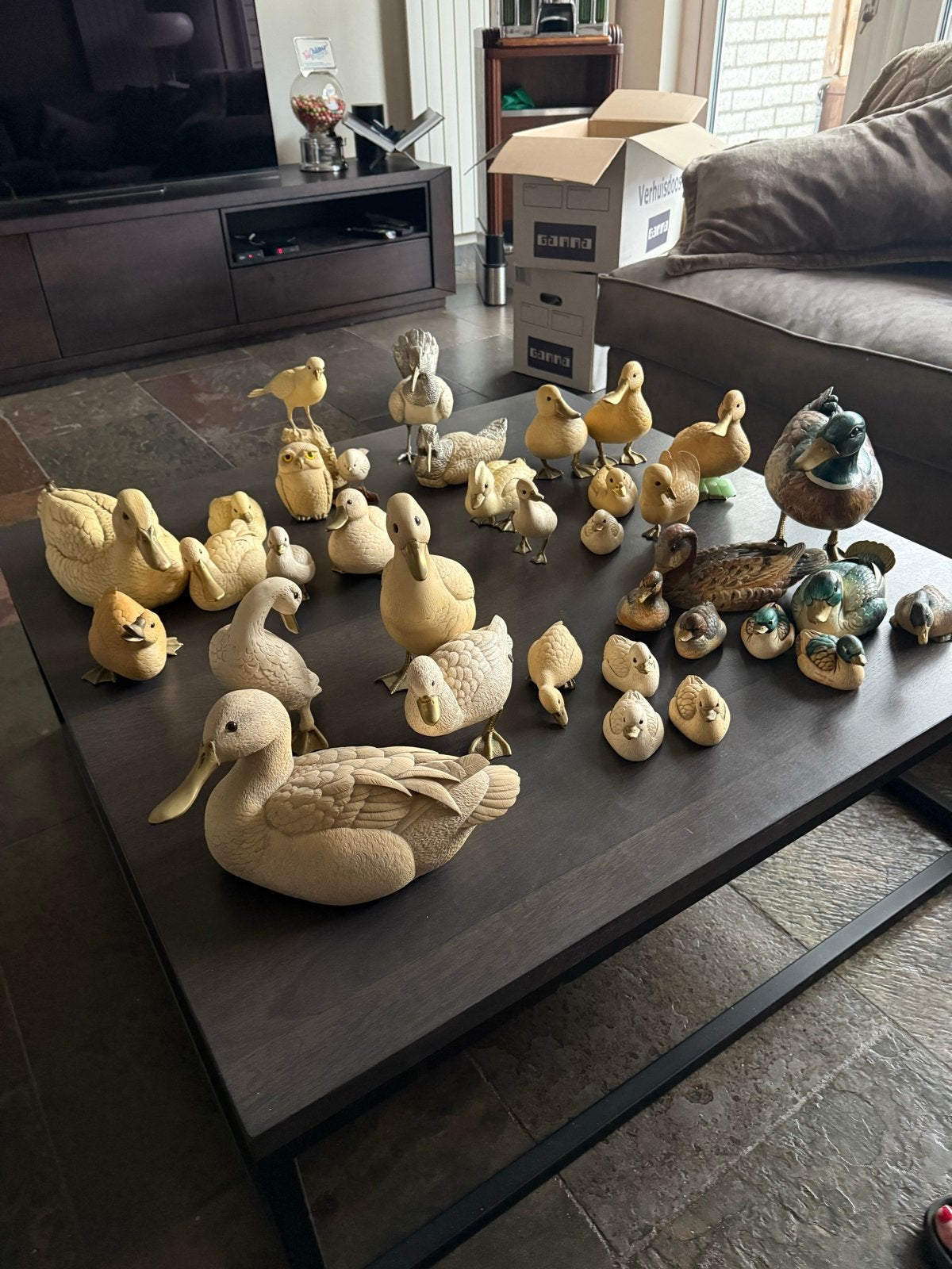 Grote collectie Malevolti eenden en vogels - Handgemaakt, Ophalen of Verzenden, Zo goed als nieuw, Dier