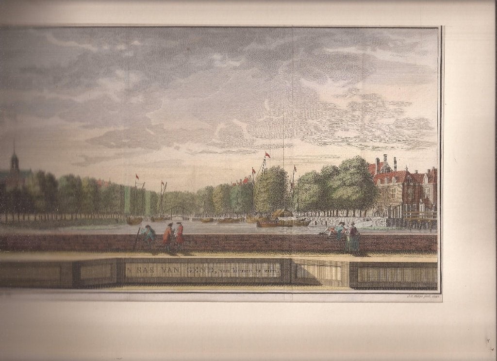 t SAS VAN GEND, van binnen te zien. 1739 Sas van Gent, Gesigneerd, Stadsgezicht, Ophalen of Verzenden, Gravure