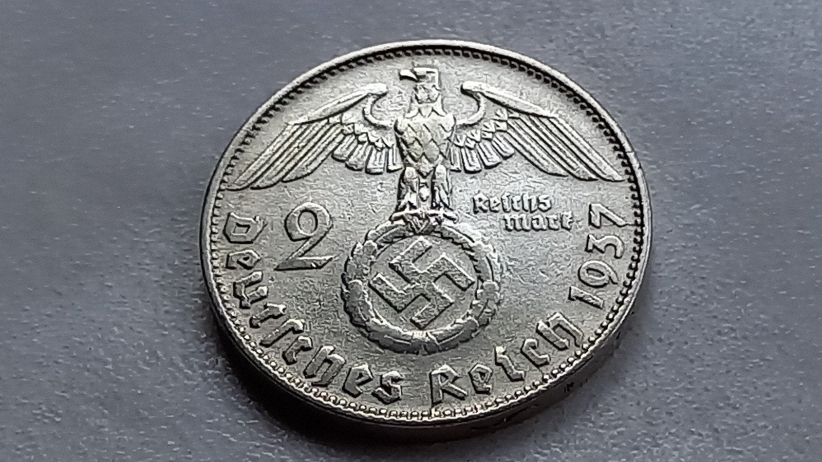 WO2 2 Reichsmark 1937D zilver nazi duitsland, Ophalen of Verzenden, Duitsland, Losse munt, Zilver