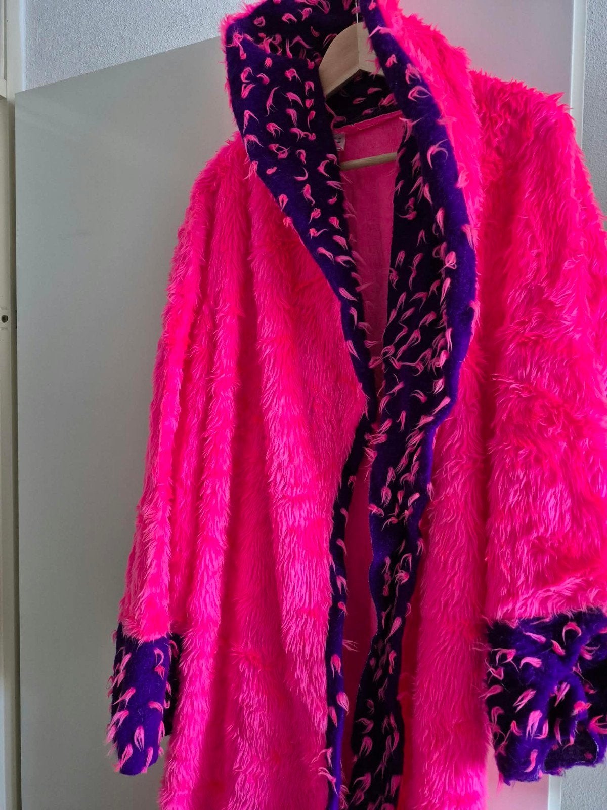 Roze/Paarse Jas voor Carnaval of Vrijgezellenfeest, Ophalen of Verzenden, Gebruikt, Carnaval