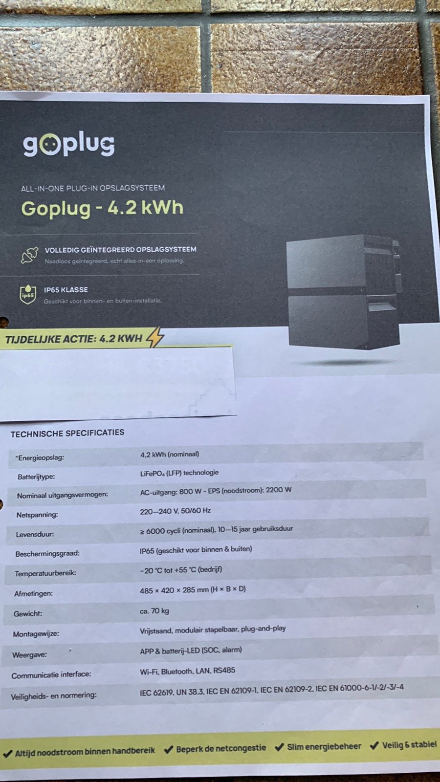 Thuis batterij zwart, Ophalen, Nieuw