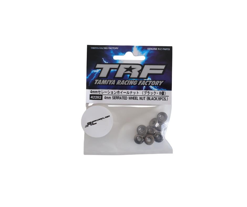Tamiya 42282 TRF Wielmoeren 4mm geriffelt (8) zwart