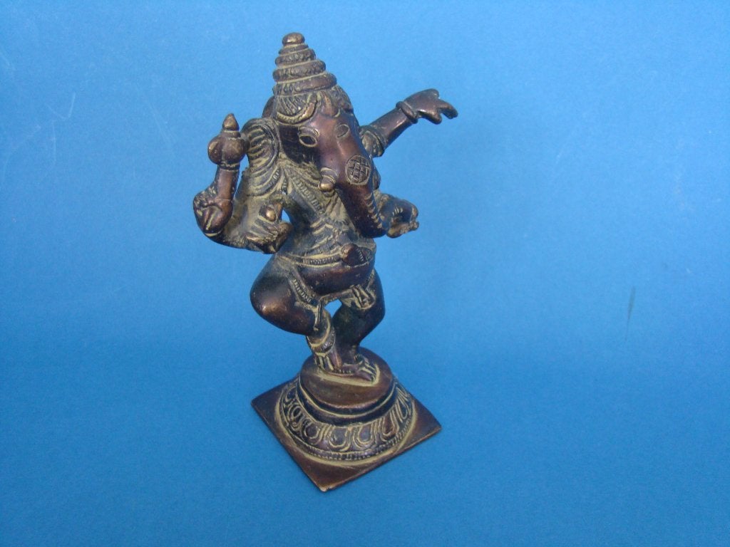 bronzen beeld van dansende hindoeistische god ganesha, Ophalen of Verzenden, Brons
