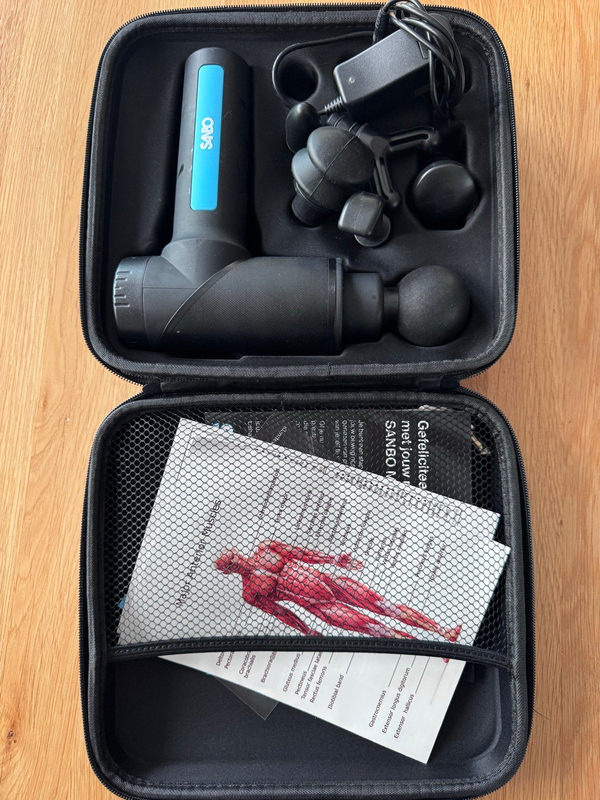 SANBO Massage Gun met Opzetstukken en Oplader, Ophalen of Verzenden, Gebruikt, Apparaat
