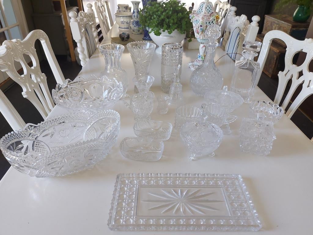 Verzameling oud glas en kristal, Antiek en Kunst, Ophalen