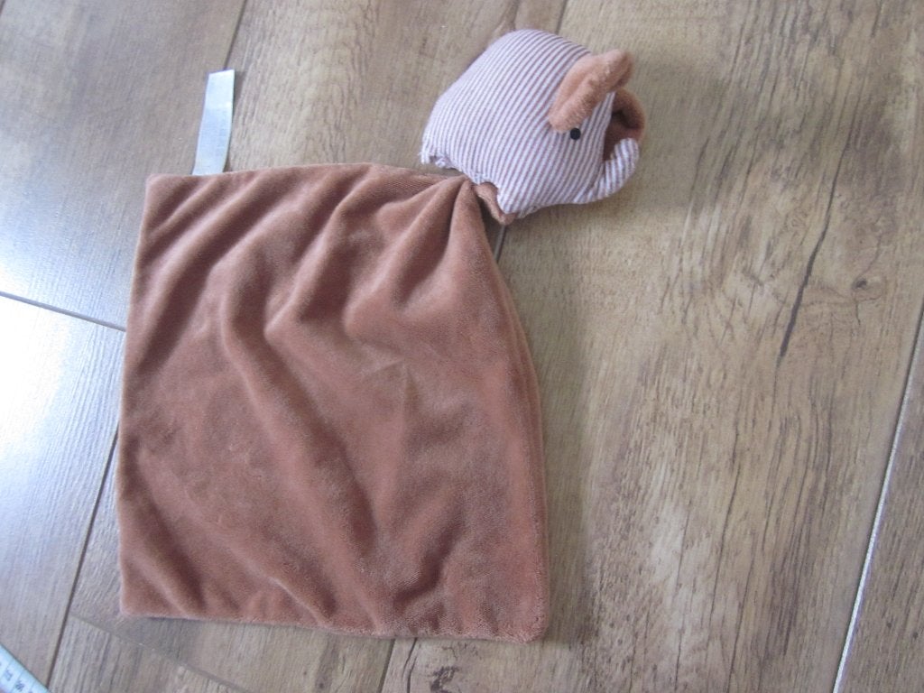 Zeeman bruin pluche knuffeldoek gestreepte olifant + rinkel, Overige merken, Overige karakters, Nieuw, Ophalen of Verzenden