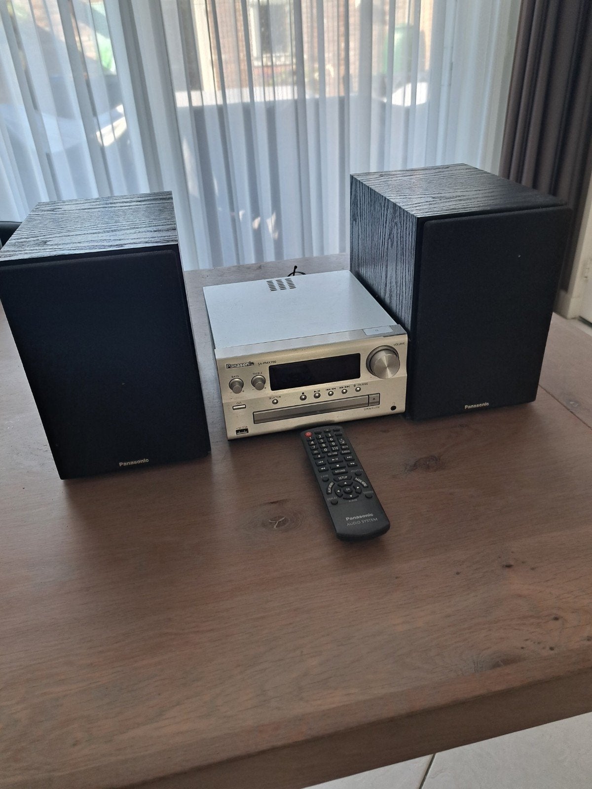 Complete Panasonic SA-PMX70B Stereoset met afstandsbediening, Ophalen, Zo goed als nieuw, Cd-speler, Microset