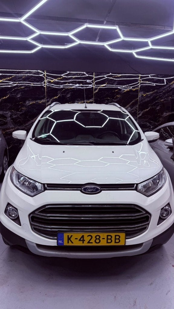 Ford Ecosport 1.0 Ecoboost  TITAANIUM 2017 Wit AIROC+APK, Voorwielaandrijving, 360° camera, 125 pk, Leder en Stof