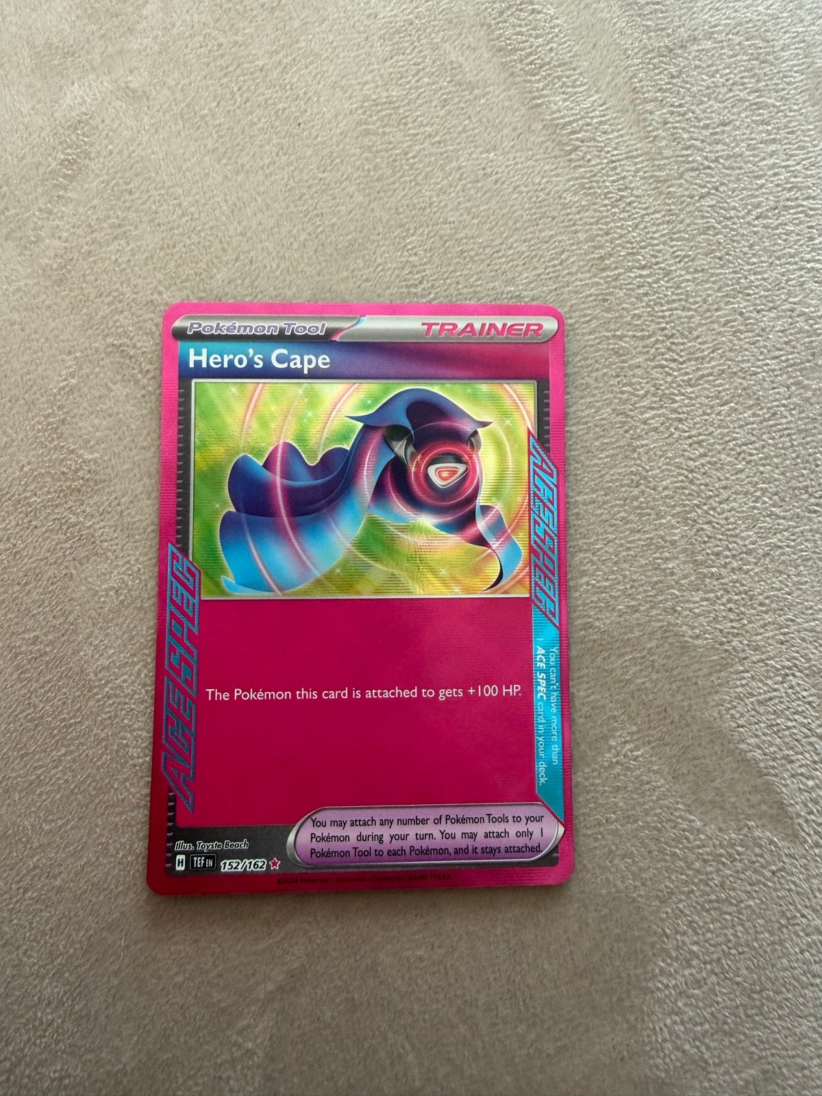 Hero's Cape ACE SPEC Holo Foil, Ophalen of Verzenden, Zo goed als nieuw, Losse kaart