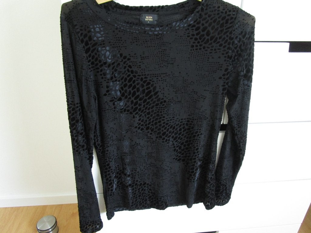 Seven Sisters - flock mesh shirt maat L, Seven Sisters, Zwart, Maat 42/44 (L), Ophalen of Verzenden