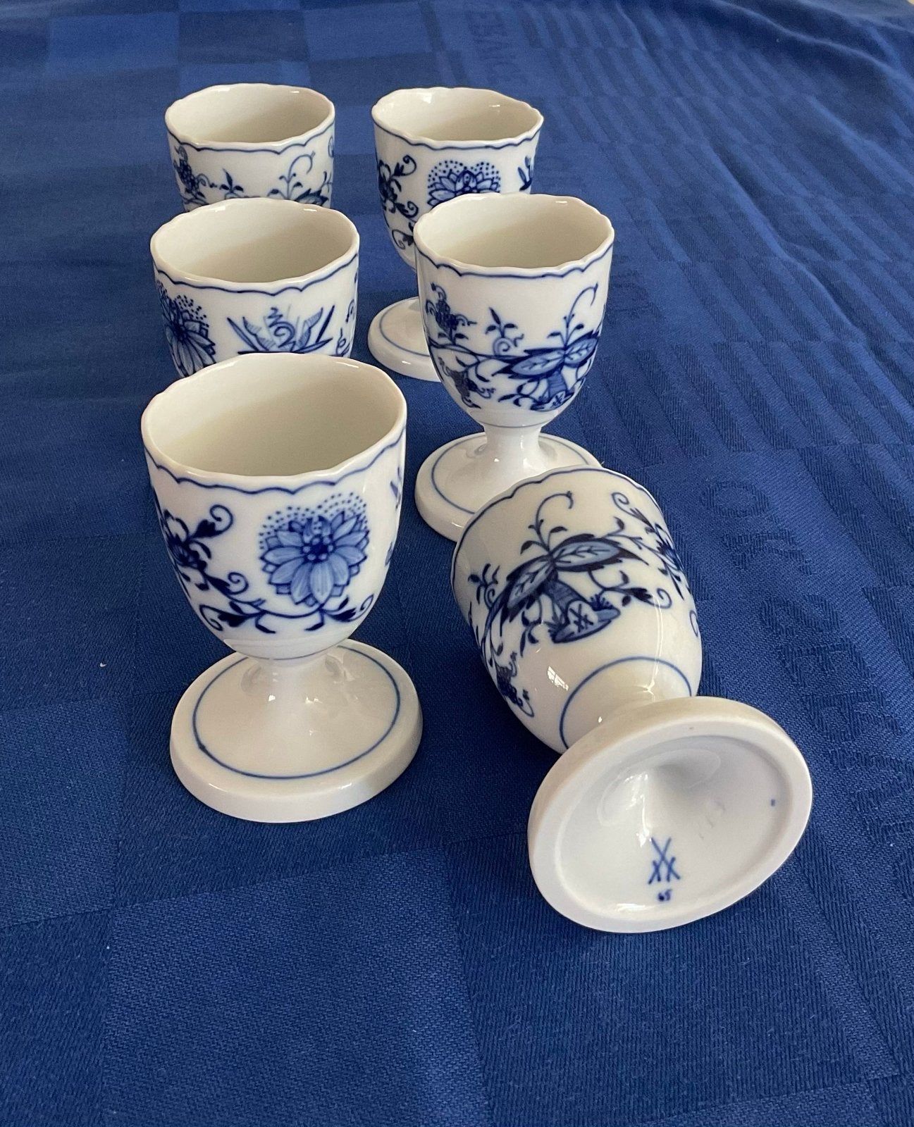 6 Mijssen eierdopjes, Blau Saks, uit ca. 1979, Ophalen