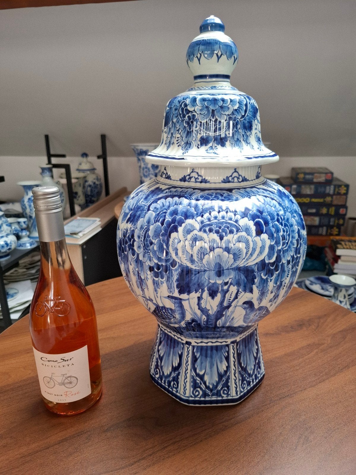 Grote Delfts Blauwe Vaas Porceleyne Fles 1962 - Topstaat!, Antiek en Kunst, Ophalen