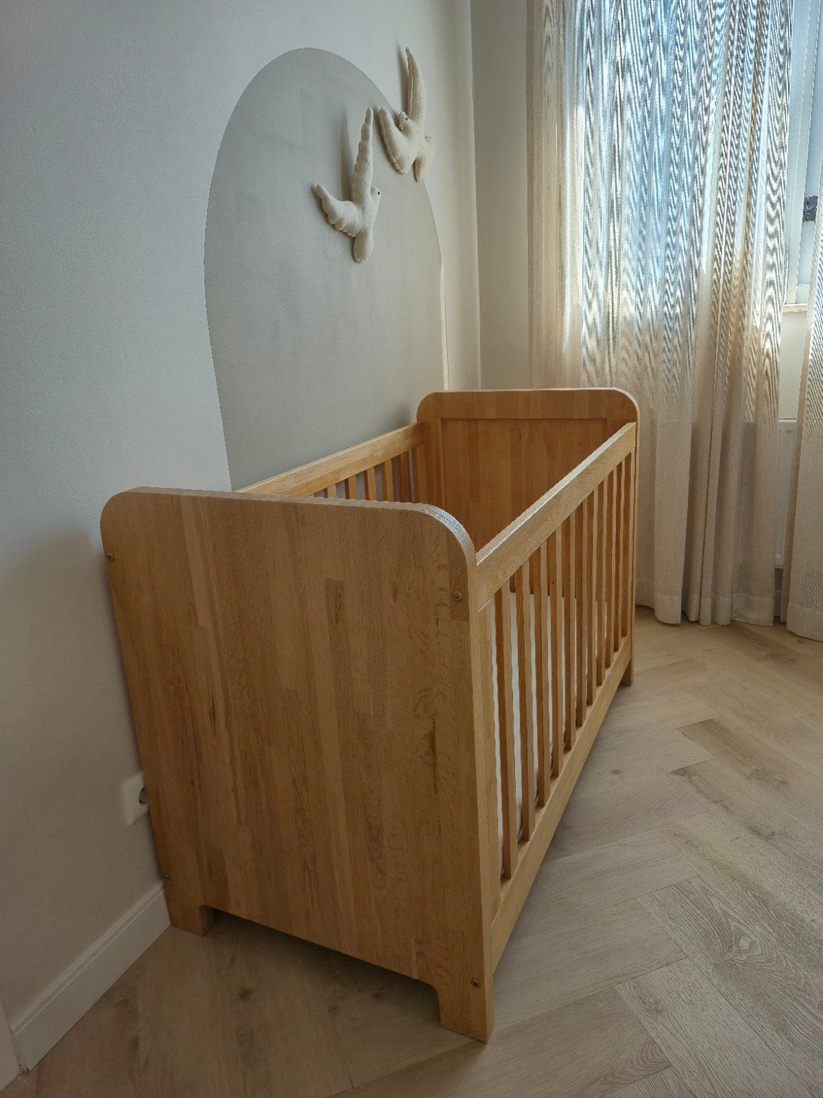 Peuterbed / Kinderbed van massief hout incl. matras, 70 tot 85 cm, Zo goed als nieuw, Matras, 140 tot 160 cm