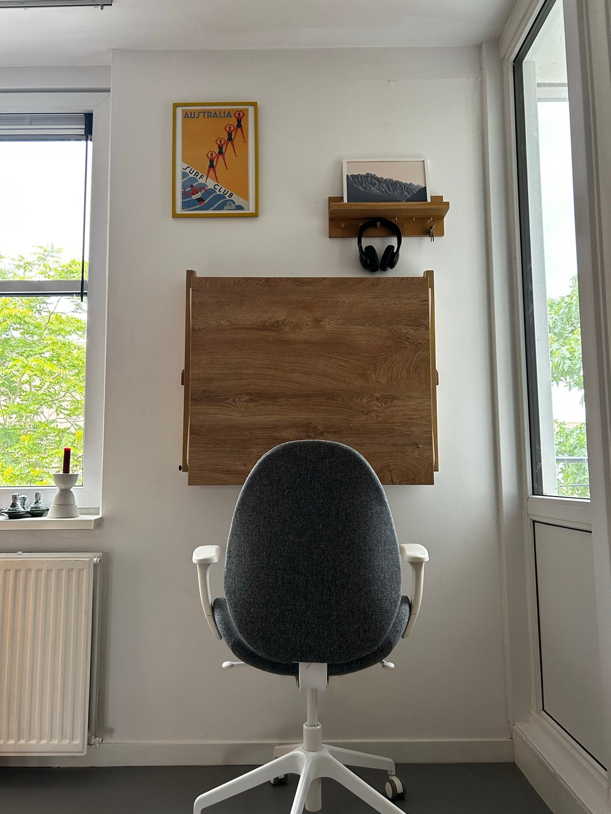 Adjustable wall-mounted desk | 86Bx70Hx17D | Color Wood, Ophalen, Scandinavisch, Hout, Zo goed als nieuw