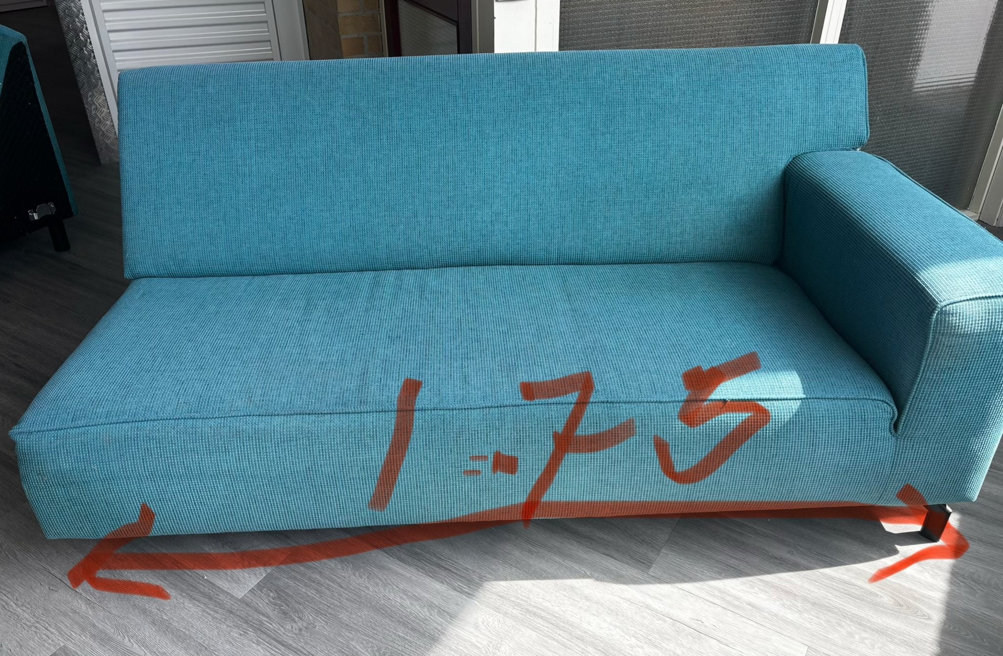 Moderne turquoise hoekbank - Merk: onbekend, Staat: gebruikt, Huis en Inrichting, Ophalen, Gebruikt, Stof