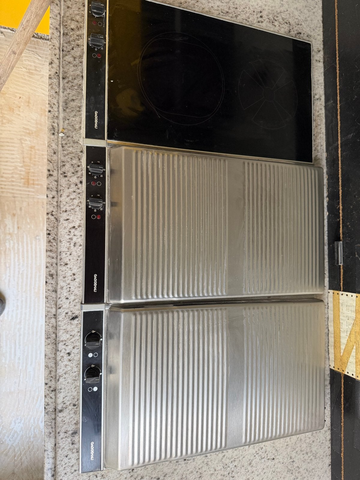 Gaggenau Kookplaat met Inductie en Grill Station, Gebruikt, Inbouw, Inductie, 4 kookzones