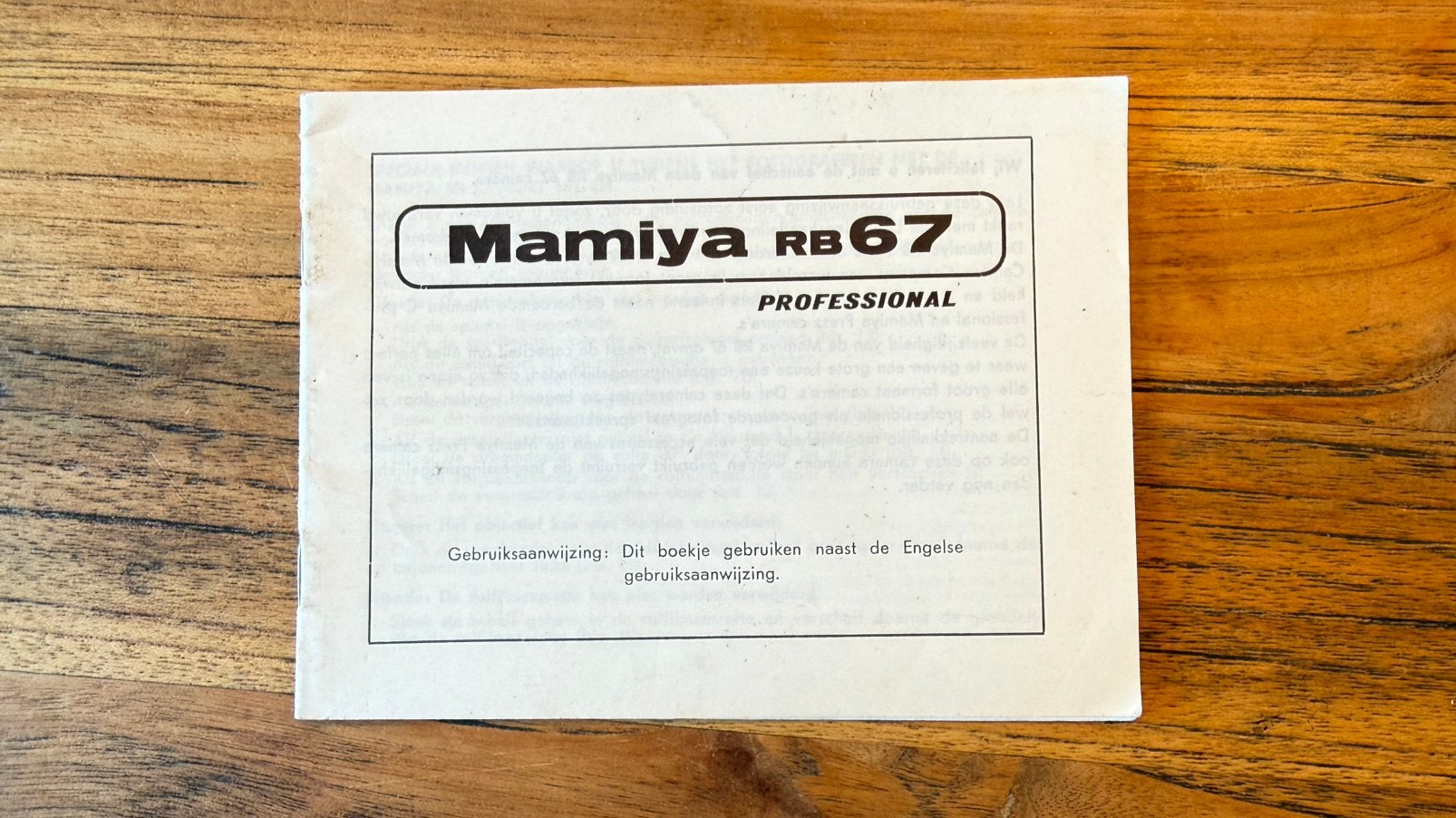Mamiya gebruiksaanwijzing RB67, Verzenden, Zo goed als nieuw