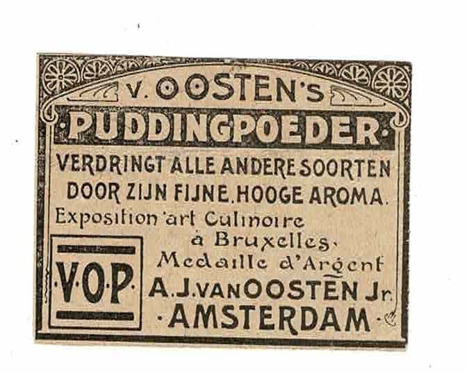 Puddingpoeder. A.J van Oosten Amsterdam 1901, Verzenden, Zo goed als nieuw, Overige typen