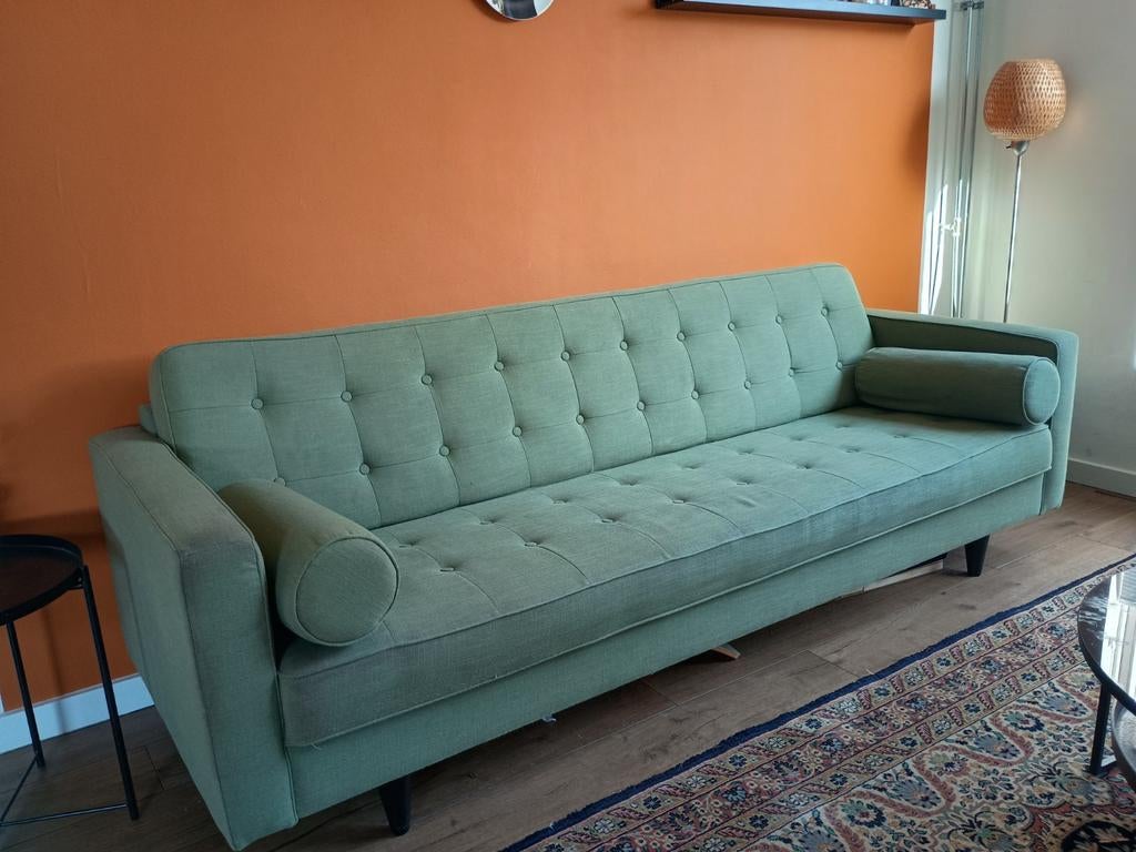 Trendhopper bank groen, Ophalen, Gebruikt, Driepersoons, 75 tot 100 cm