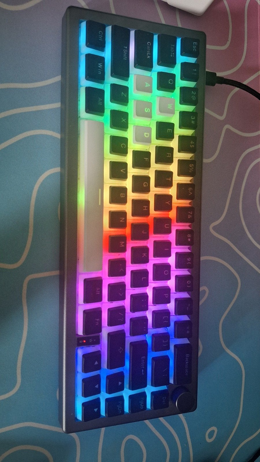 Epomaker EK68 Toetsenbord met Womier Keycaps (Wit/Zwart), Epomaker, Hot-swappable, Ophalen of Verzenden, Zo goed als nieuw