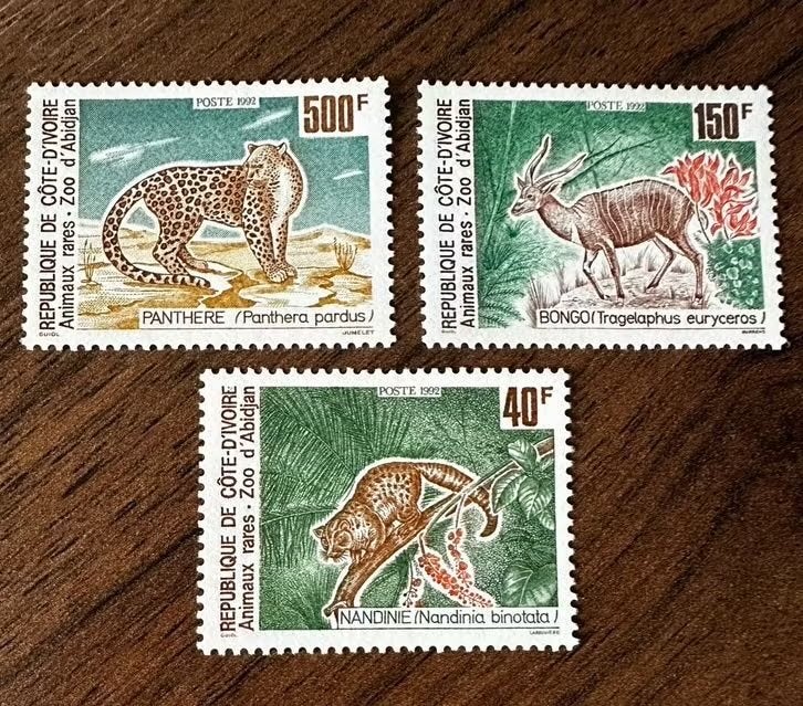 Ivoorkust 1992 Dieren: Apen, Panter - Postfris, Ophalen of Verzenden, Overige landen, Postfris