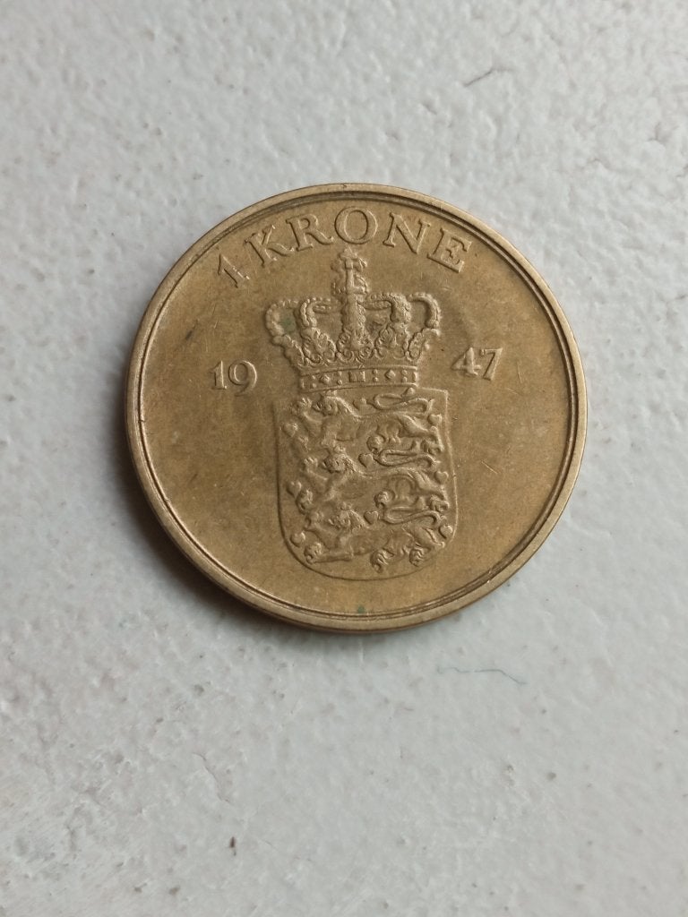 Denemarken 1 kroon 1947., Ophalen of Verzenden, Overige landen, Losse munt