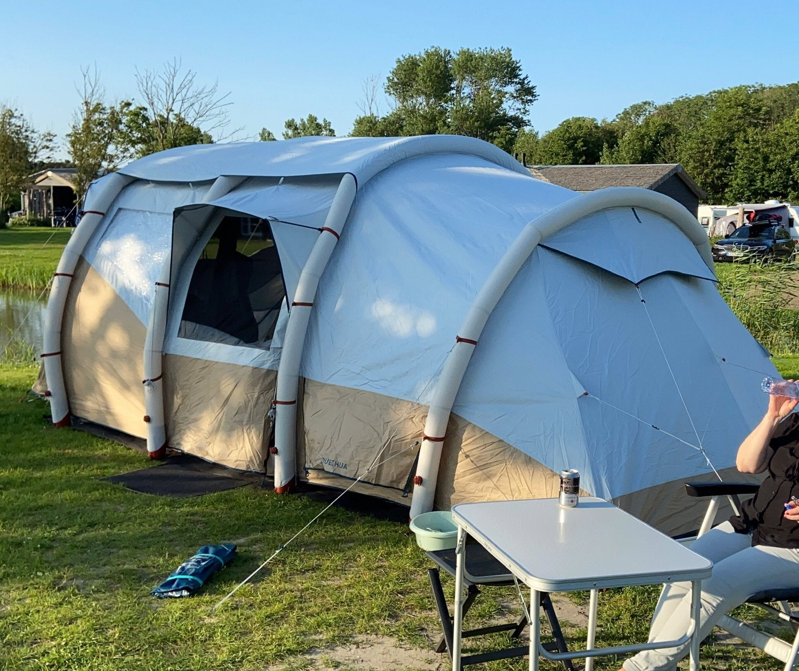 Quechua air seconds 6.3 opblaasbare tent fresh&black, Ophalen, Zo goed als nieuw