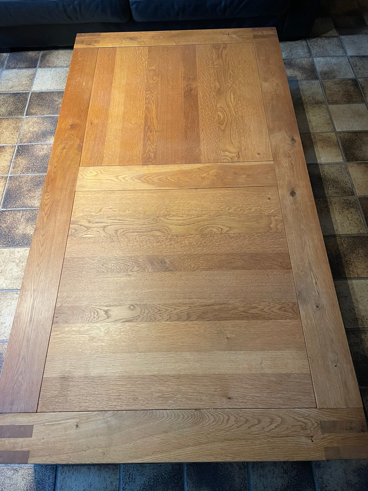 Zeer grote massief eiken salontafel, Ophalen, Eikenhout, 50 tot 100 cm, Zo goed als nieuw