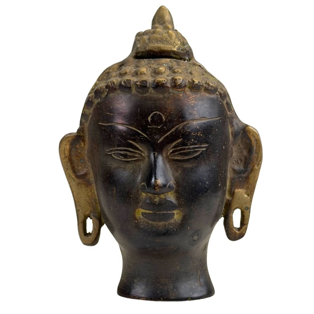 Boeddhahoofd – Thais brons – decoratief, Antiek en Kunst, Overige herkomsten, Ophalen of Verzenden, Beeld, Brons