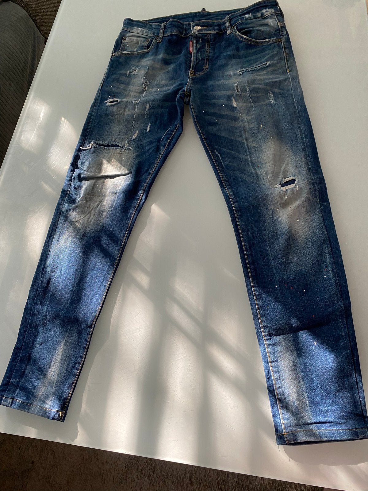 Dsquared2 Slim Jeans -  met unieke details, Ophalen of Verzenden, Gedragen, Blauw, W33 - W34 (confectie 48/50)