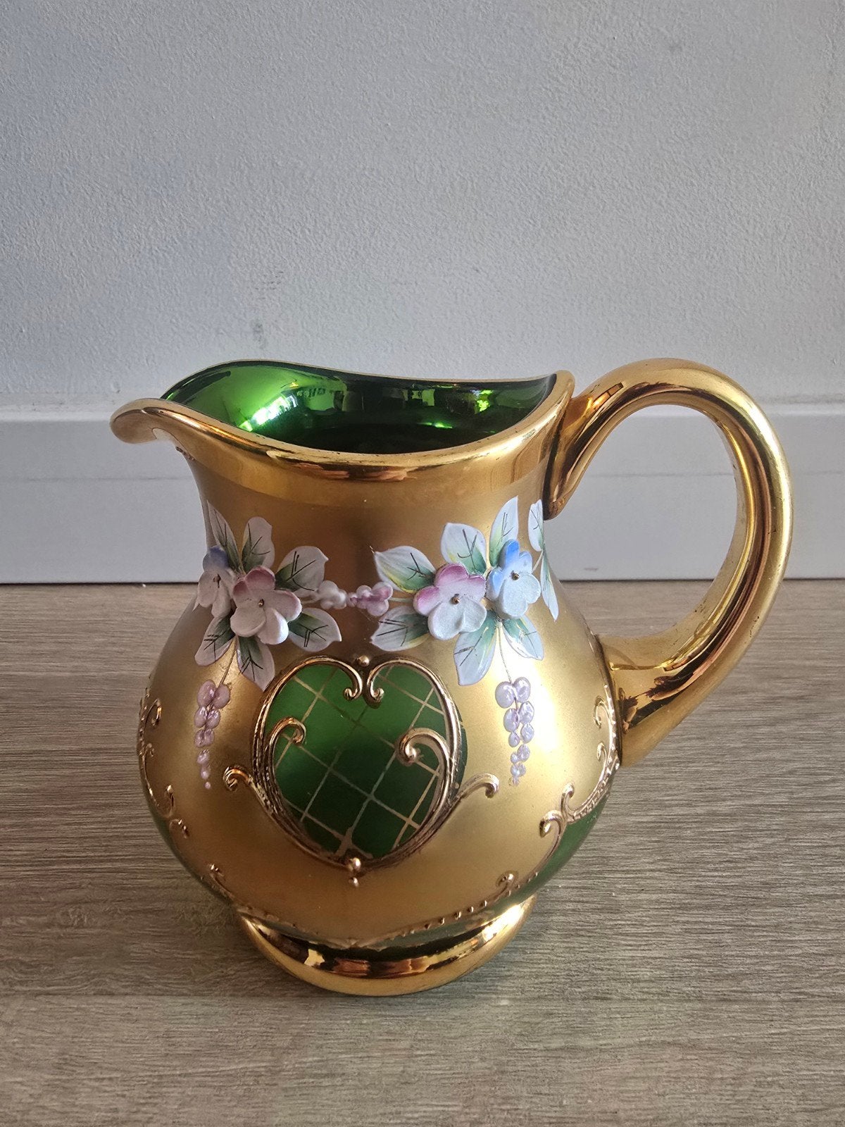 Kannetje Murano glas goud/groen, Antiek en Kunst, Ophalen of Verzenden