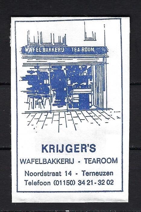 208 Terneuzen wafelbakkerij tearoom KRIJGER'S, Verzamelen, Ophalen of Verzenden, Nederland