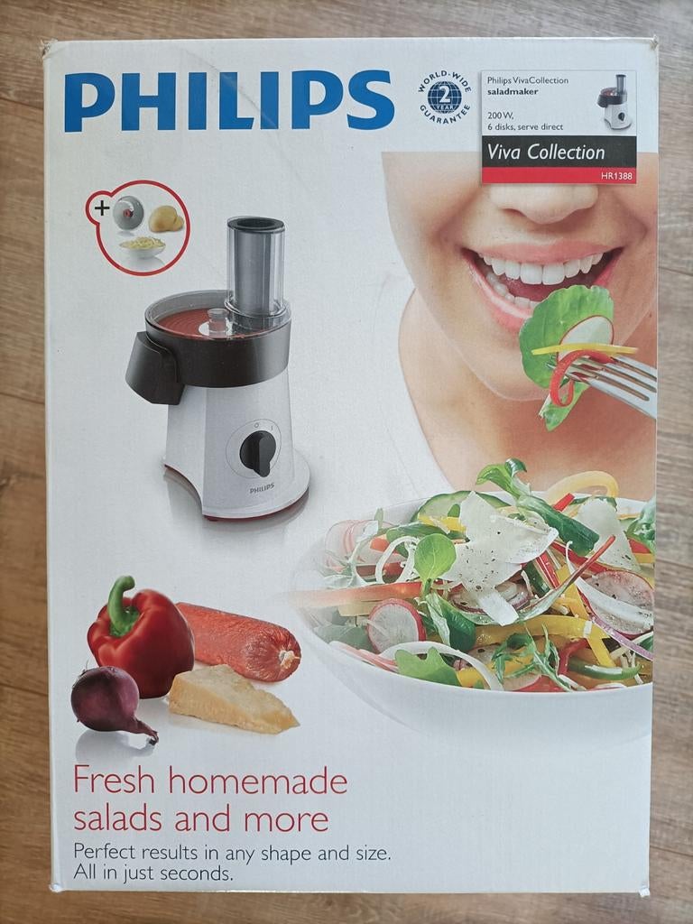 Philips HR1388 Saladmaker - Nieuw in doos, Ophalen, Nieuw, 1 snelheid