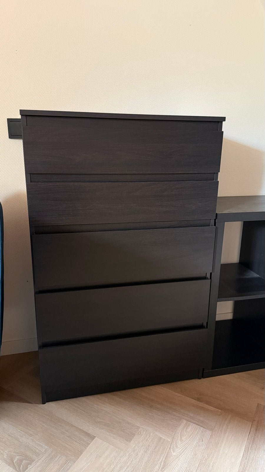 IKEA Malm kast - Donkerbruin/zwart, Huis en Inrichting, Kasten | Ladekasten, Ophalen, Gebruikt, 100 tot 150 cm, 50 tot 100 cm