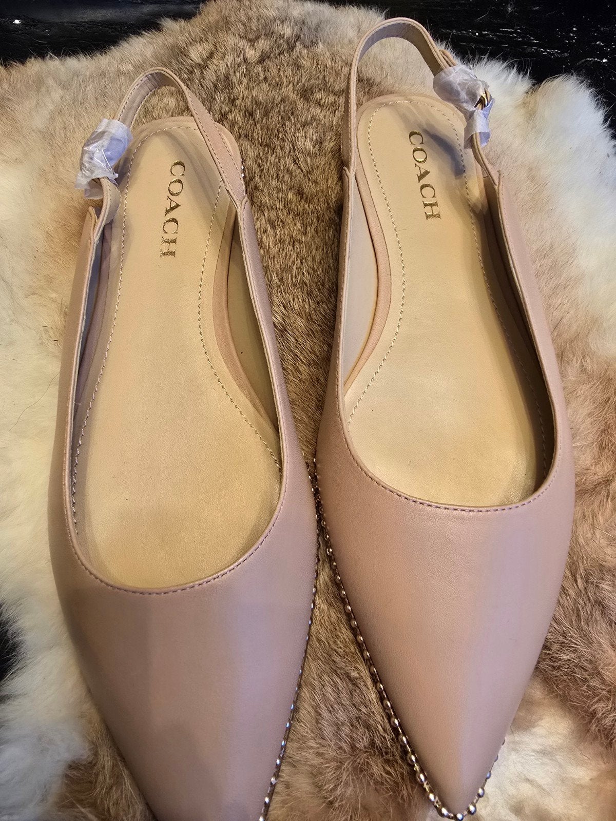 Prachtige Coach Vae Skimmer Slingback Ballerina’s, Beige, Zo goed als nieuw, Coach, Ballerina's