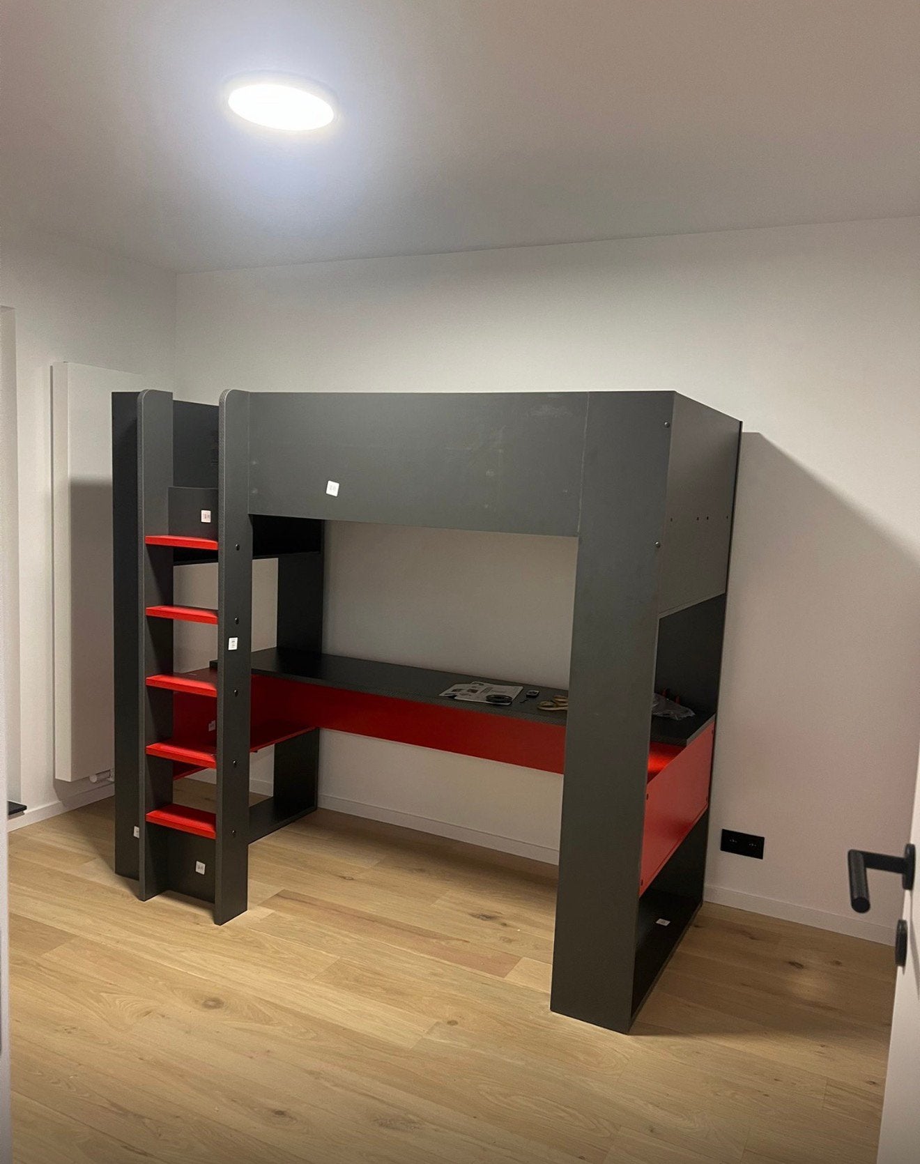 Gaming hoogslaper 100x200cm met bureau+matras–bijna nieuw, Ophalen, Eenpersoons, Zo goed als nieuw, 200 cm