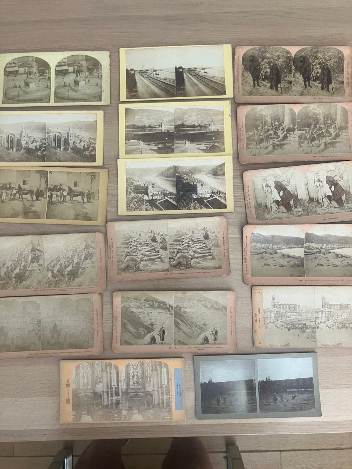 Verzameling van 17 stereo foto’s voor stereoscoop, Verzamelen, Ophalen of Verzenden, Voor 1940, Fototoestel