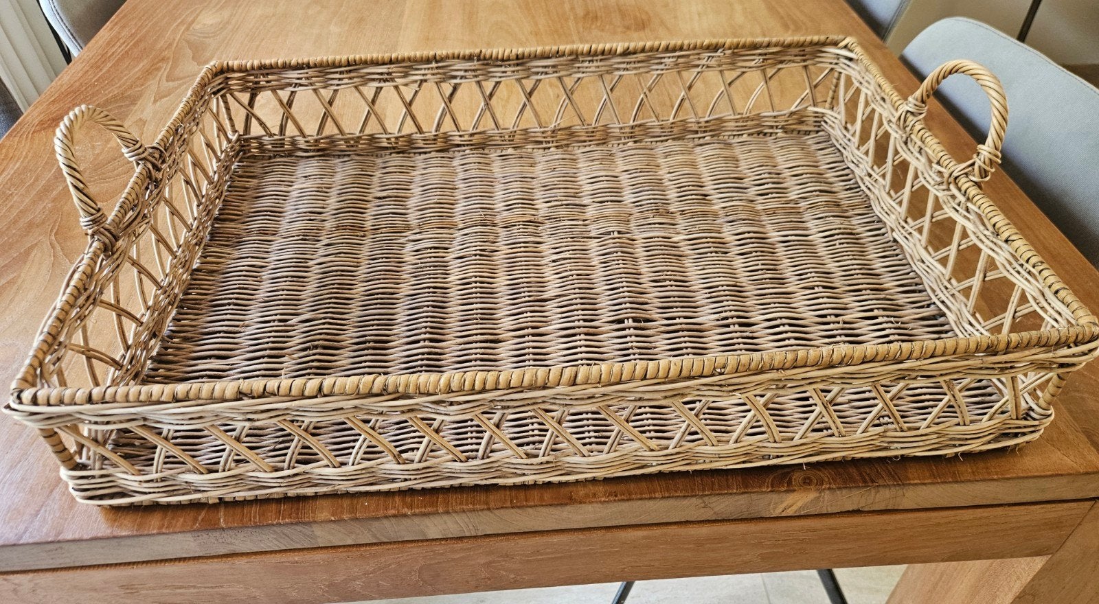 Rieten dienblad, Rivièra Maison, Ophalen, Zo goed als nieuw, Riet, Dienblad