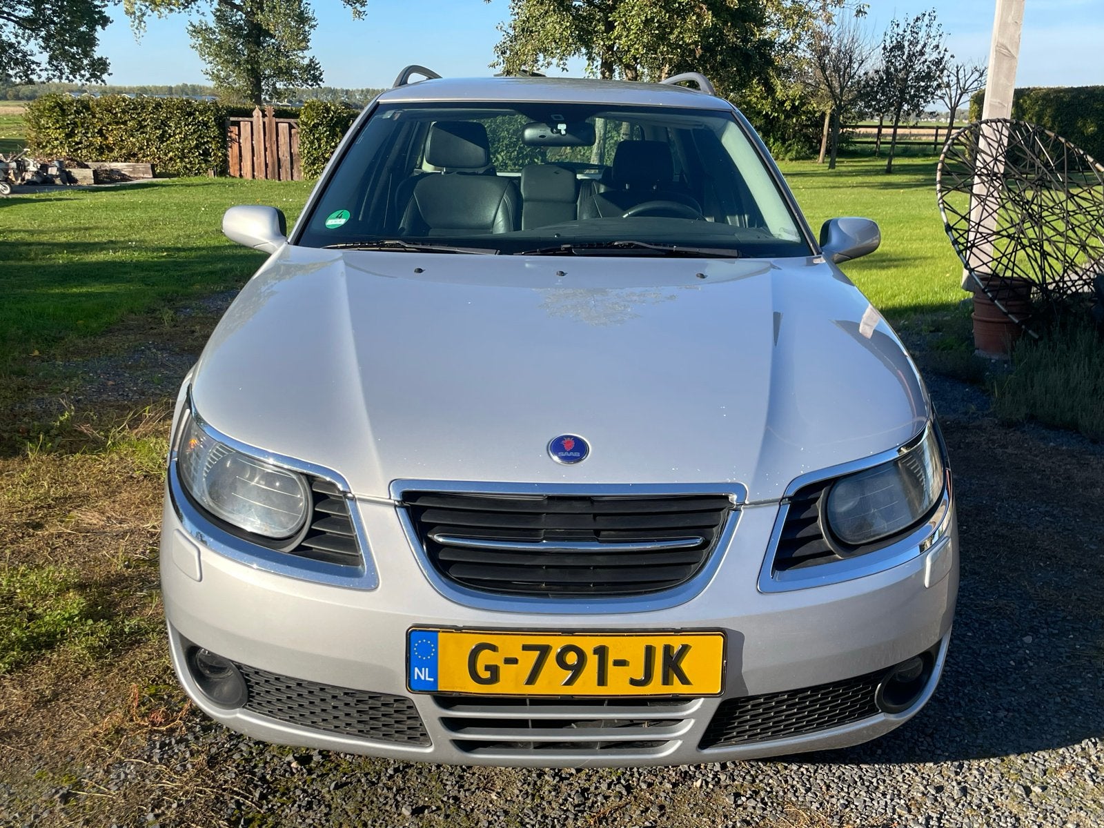 Saab biopower estate 2007 Grijs, Auto's, Zwart, 4 cilinders, 1666 kg, Leder