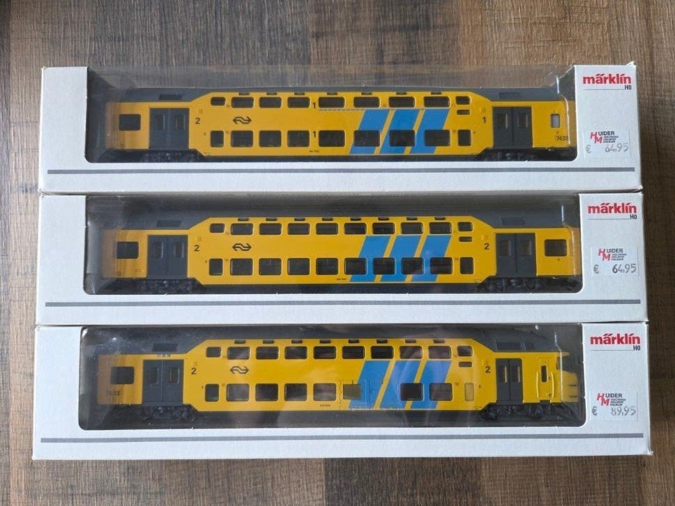 Märklin NS dubbeldekker rijtuigen DDM - Nieuwstaat, Hobby en Vrije tijd, Wisselstroom, Treinset, Ophalen of Verzenden, Zo goed als nieuw