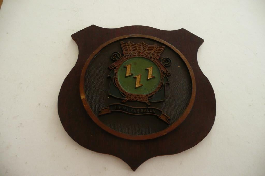 Schild embleem Hr Ms van Galen fregat Koninklijke Marine, Verzamelen, Ophalen of Verzenden, Marine, Nederland, Embleem of Badge