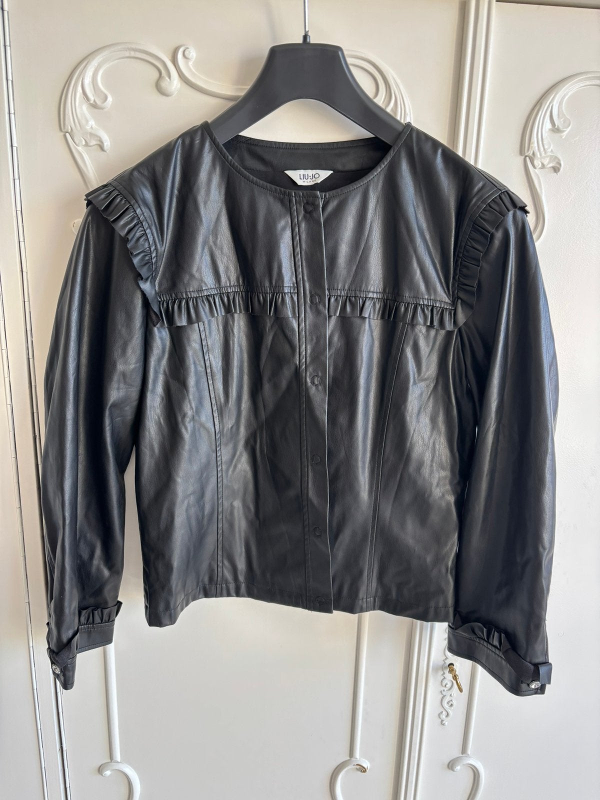 Nieuw zwart leer look jasje Liu JO maat 38, Kleding | Dames, Maat 38/40 (M), Zwart, Nieuw, Ophalen of Verzenden