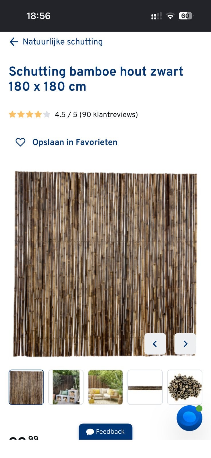 Bamboe schuttingen, Tuin en Terras, Ophalen, Minder dan 3 meter, Hout, 1 tot 2 meter