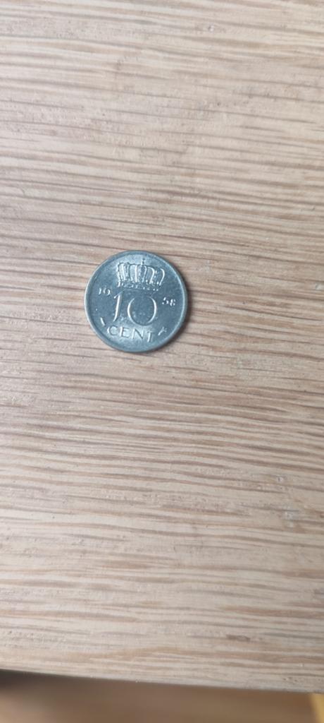10 cent munt 1958, Postzegels en Munten, Munten | Nederland, Ophalen of Verzenden, Koningin Juliana, 10 cent