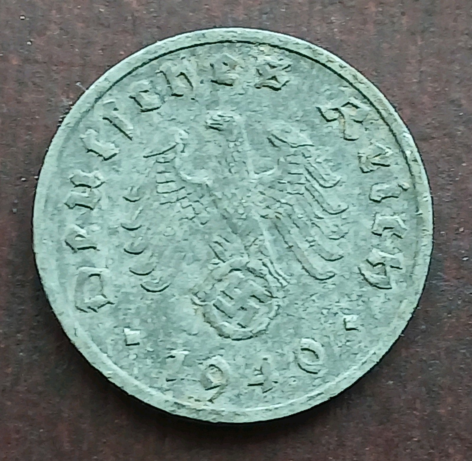 Nazi Duitsland 1 Reichspfennig 1940F Oude Munt WO2 Swastika, Ophalen of Verzenden, Duitsland