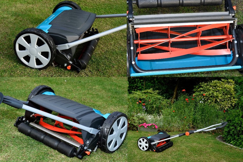 Prachtige Luxe Gardena Hand-grasmaaier als nieuw, Ophalen, Gardena o.a., Handgrasmaaier, Zo goed als nieuw