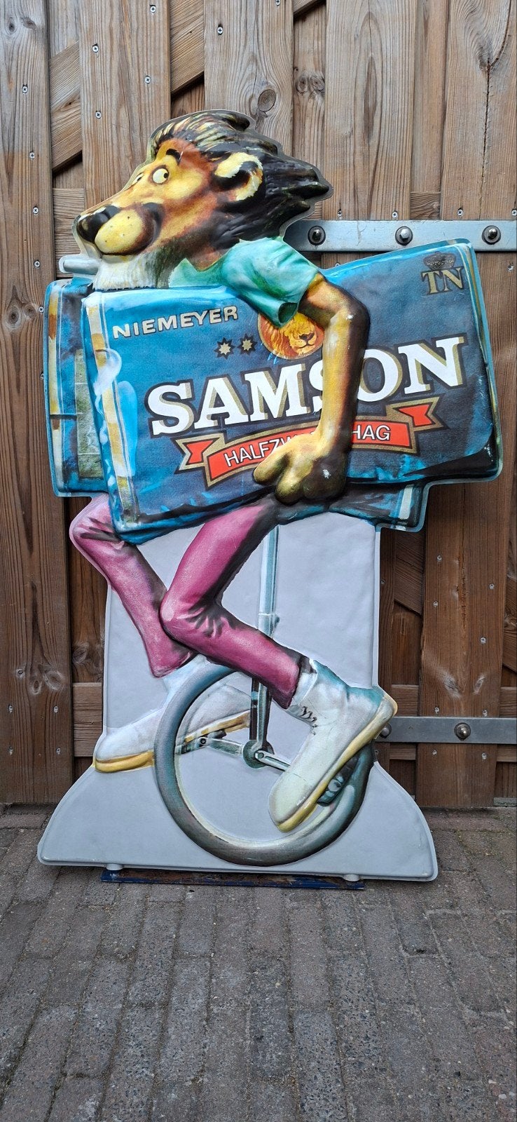Dubbelzijdige Samson Reclame jaren 70, Ophalen