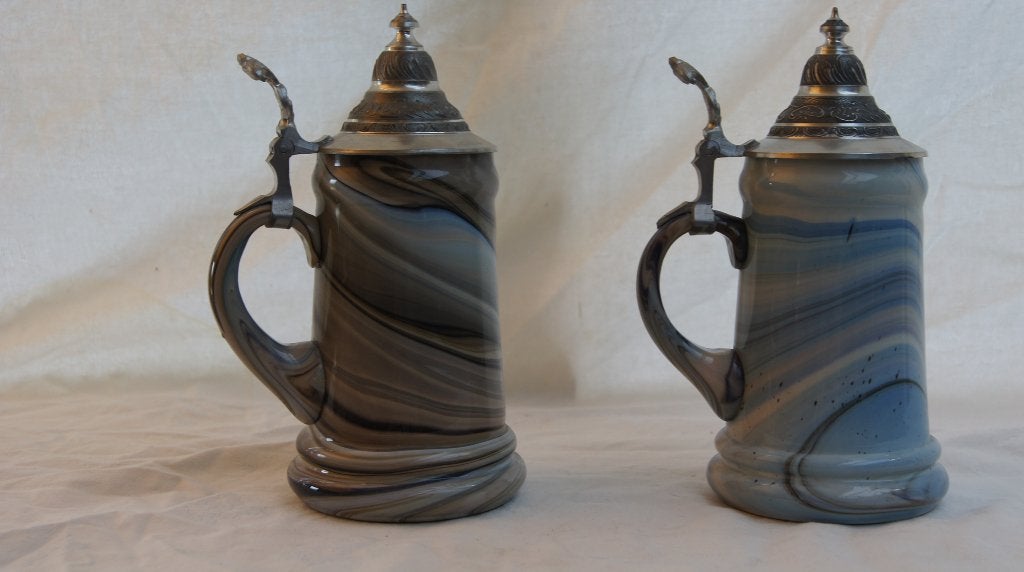 Bierpullen met tinnen deksels, Ophalen of Verzenden