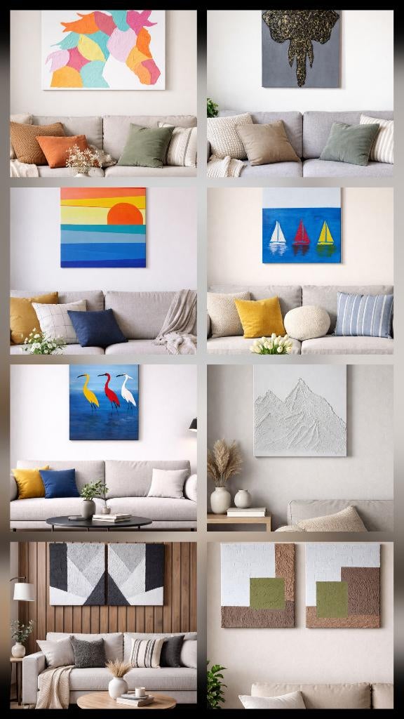 Handgemaakte schilderijen., Antiek en Kunst, Ophalen